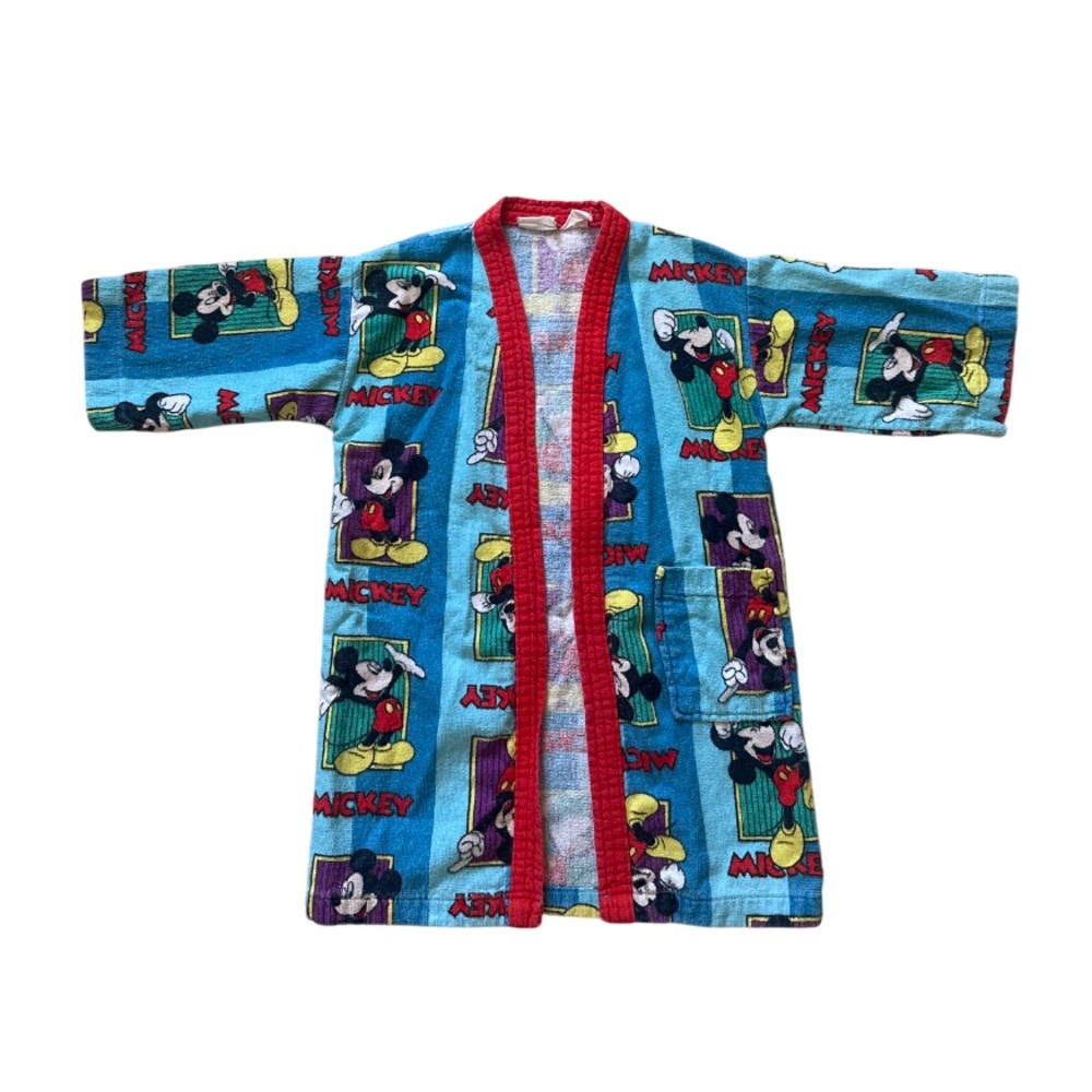 Vintage Disney Mickey Mouse Blue Robe 80s 90s Toddler Sz 2T-4T ?